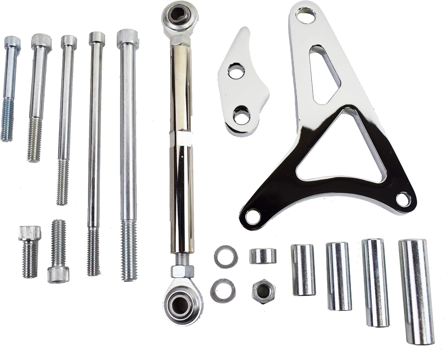 A-Team Performance - Alternator Bracket - Compatible with SBF Small Block Ford Windsor V8, Chrome Pack of 2