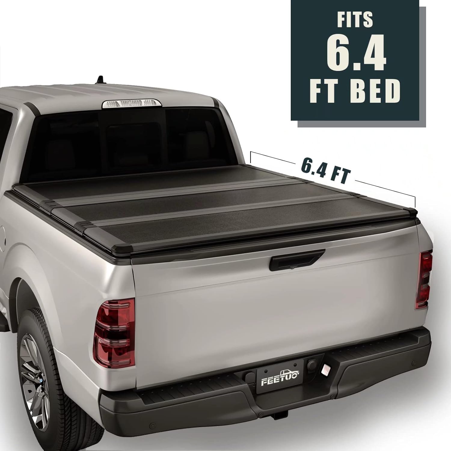 FeeTUO FRP Hard Tri-Fold Tonneau Cover Truck Bed for 2019-2022 Ram 1500 2500 3500 6.4FT/76.3inch w/o RamBox