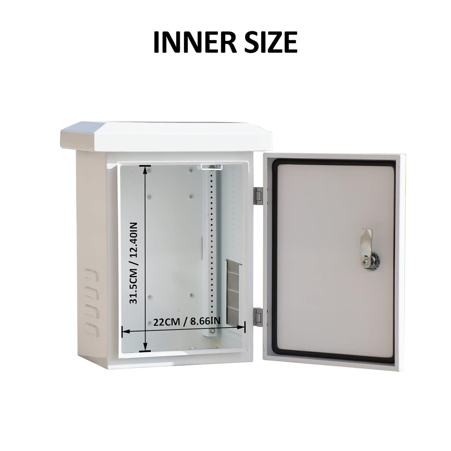 SOLICASE Electrical Enclosure Box 16x12x10 inches Galvanized Enclosure IP55 IP66 Weatherproof with 2 Shelves Electrical Enclosure, Electronic Equipment Enclosure Box