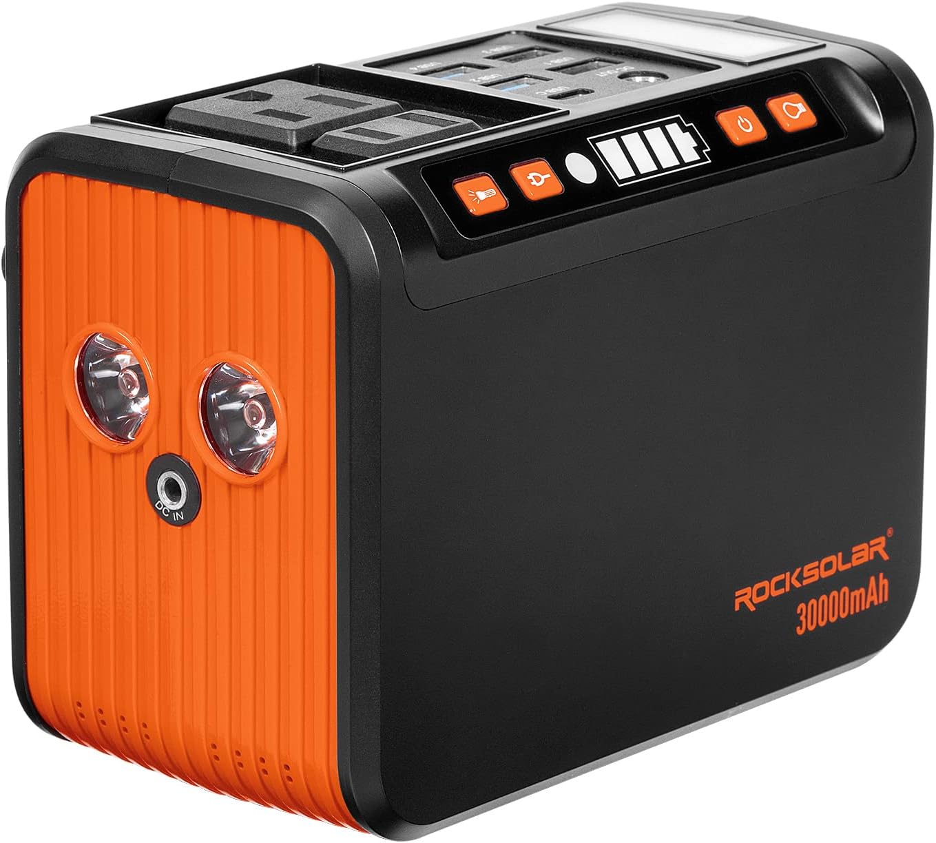 ROCKSOLAR Portable Power Station and Foldable Solar Panel - RS81 Max 111Wh Solar Generator Lithium Battery Backup and 12V RSSP30 30W Solar Charger with AC/12V DC/USB Outlets