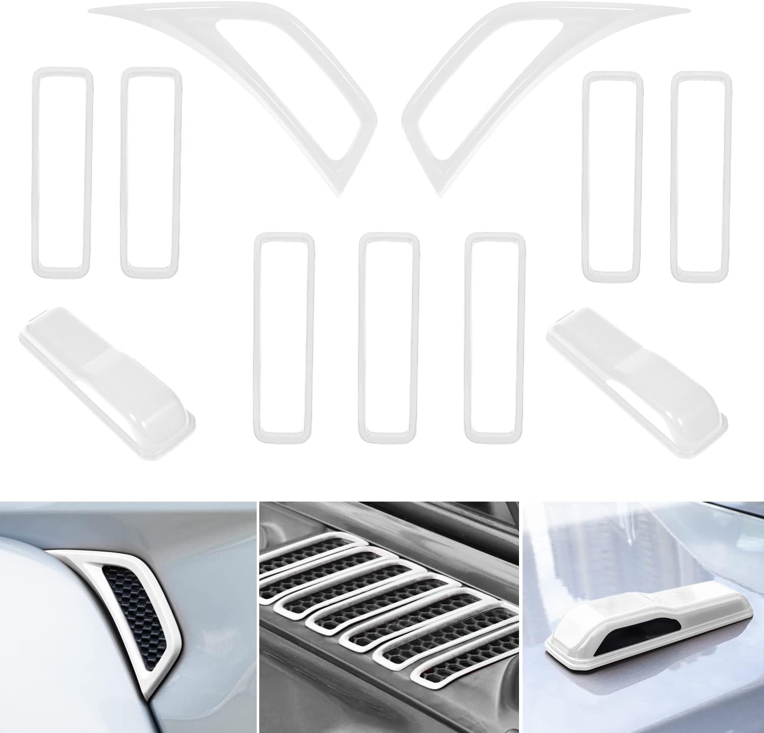 Bonbo Pink Hood Vents & Side Air Conditioning Vent Outlet & Engine Hood Hinge Cover Trim Decor ABS Decorative for 2018-2021 Jeep Wrangler JL JLU & Gladiator JT Pack of 2