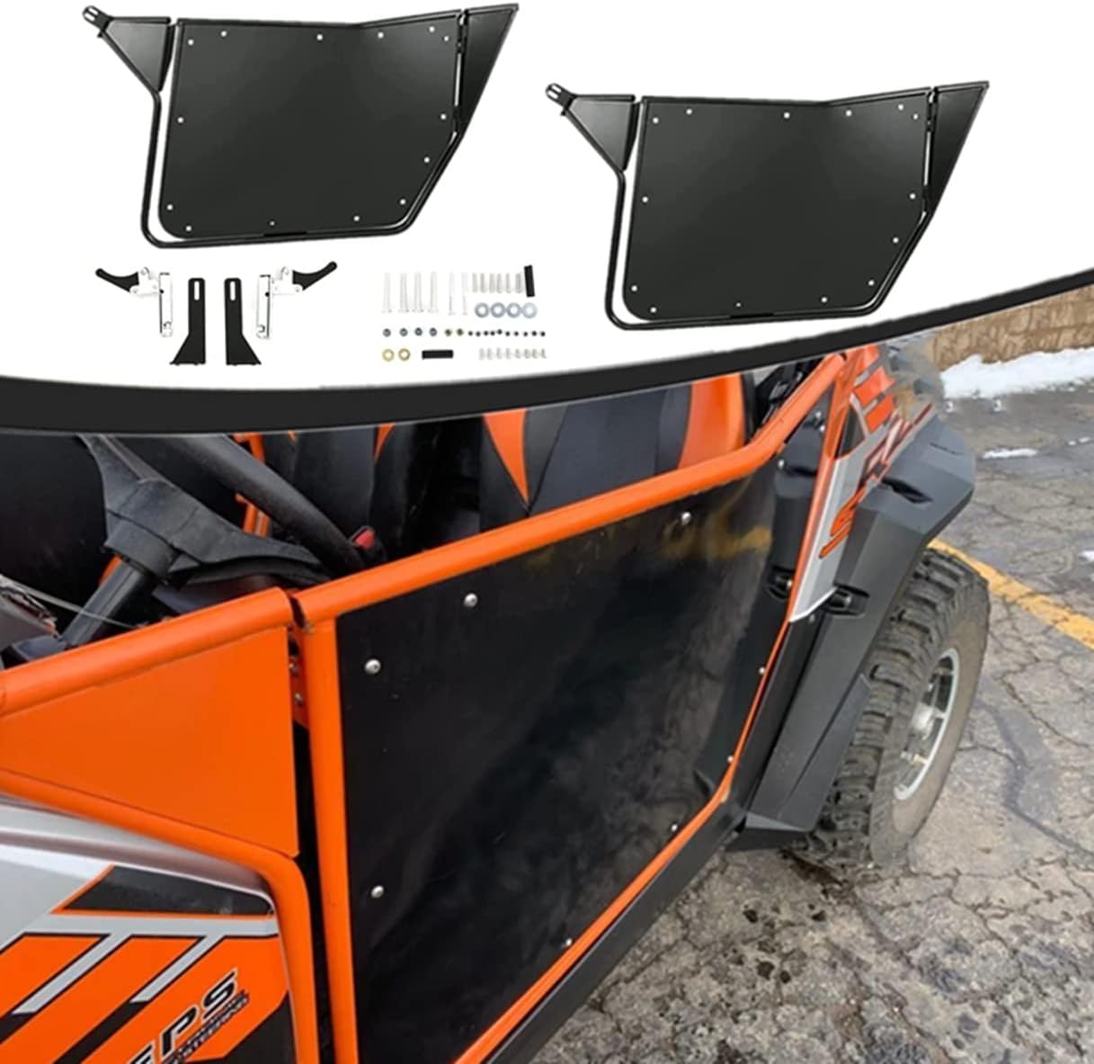 KINTOP UTV Doors Compatible with Polaris 2008-2014 RZR 800/800 S/570/XP 900 2 Door Models,Heavy Duty Dual Stage Automotive Style Slam Latch Aluminum Suicide Doors, 2 pcs (Polaris door)