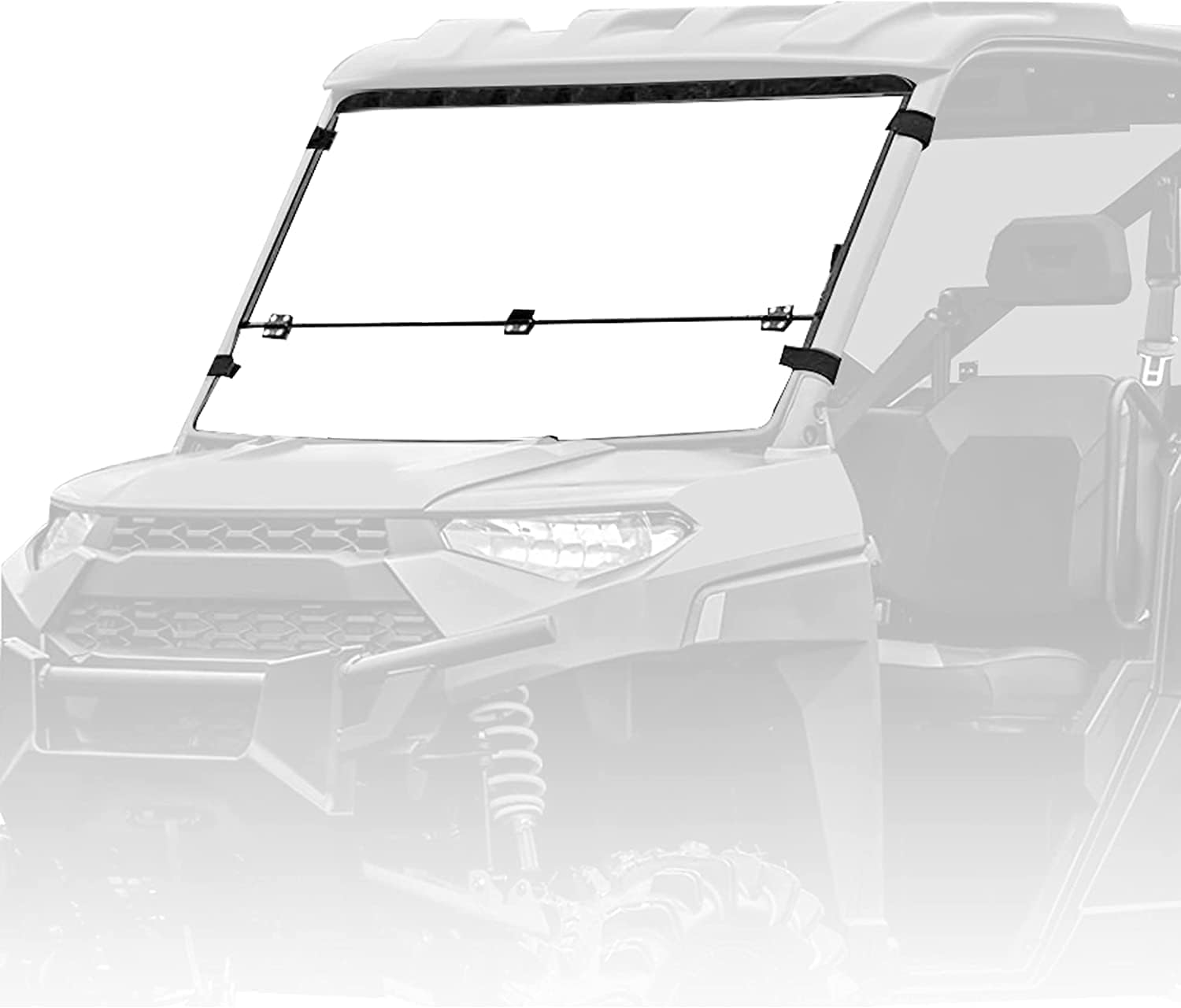 HECASA Scratch Resistant Flip Windshield Compatible with 2015+ Polaris Ranger 1000 / XP 1000 Front 2-in-1 Fold Down Clear Windscreen (See Fitment)