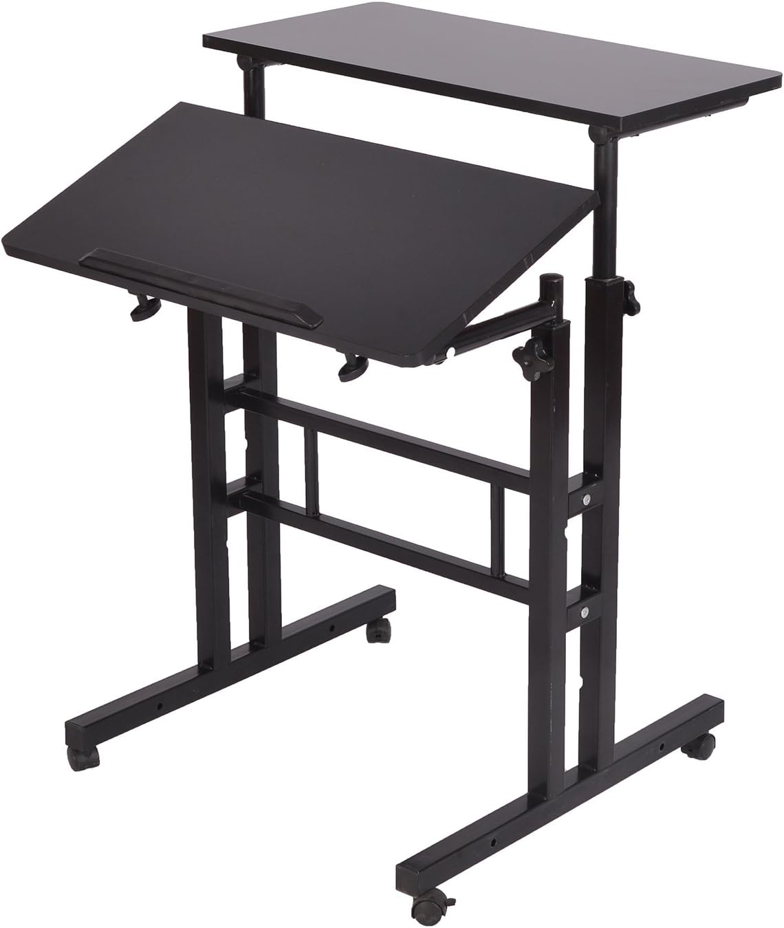 Mind Reader Multipurpose Home Office Computer Desk, Sit and Stand Desk, Workstation Desk, Black Pack of 2