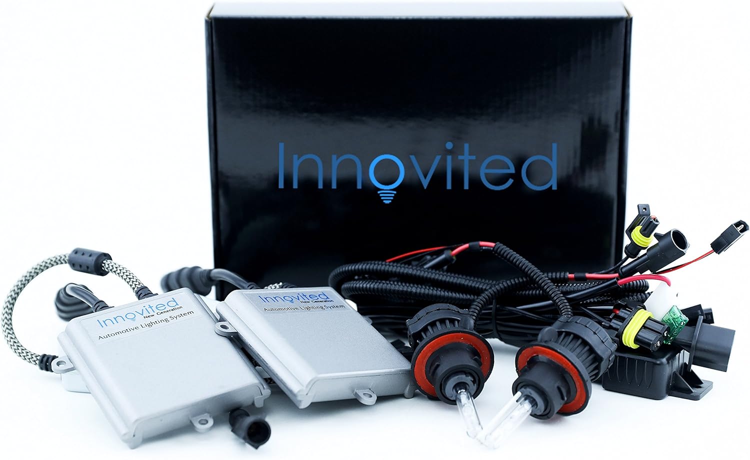 Innovited H11 H9 H8 4300K HID Xenon Bulb x 1 pair bundle with 2 x 55W Performance AC Digital Ballast (OEM Yellow) Pack of 2