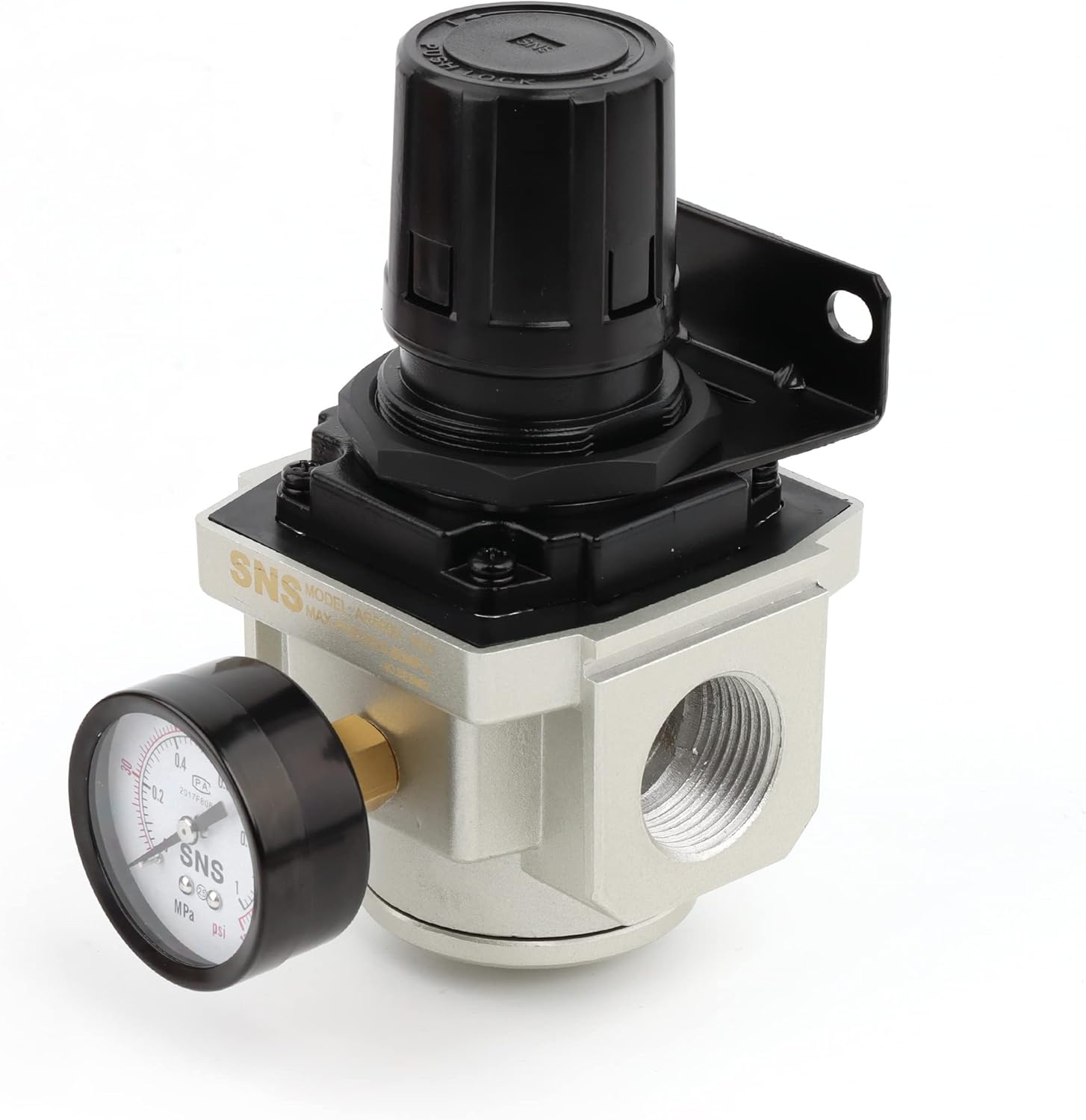 SNS AR5000-N10 Female Thread 1'' NPT Air Pressure Regulator 0-150 PSI Adjustable,Bracket,Gauge Pack of 2