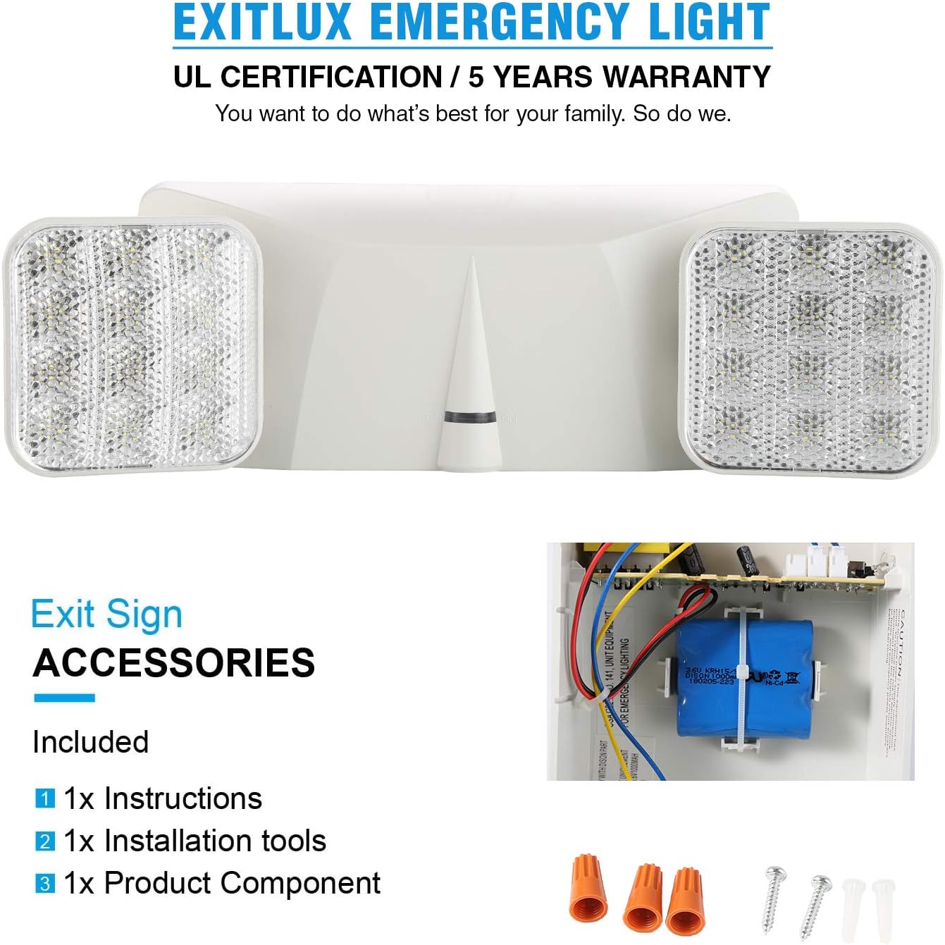 6 Pack Led Exit Sign with Emergency Light