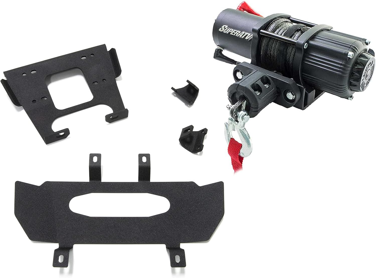 SuperATV Heavy Duty Winch Mounting Plate for 2021+ Polaris RZR Trail 900 / S 900 / S 1000 | 3/16