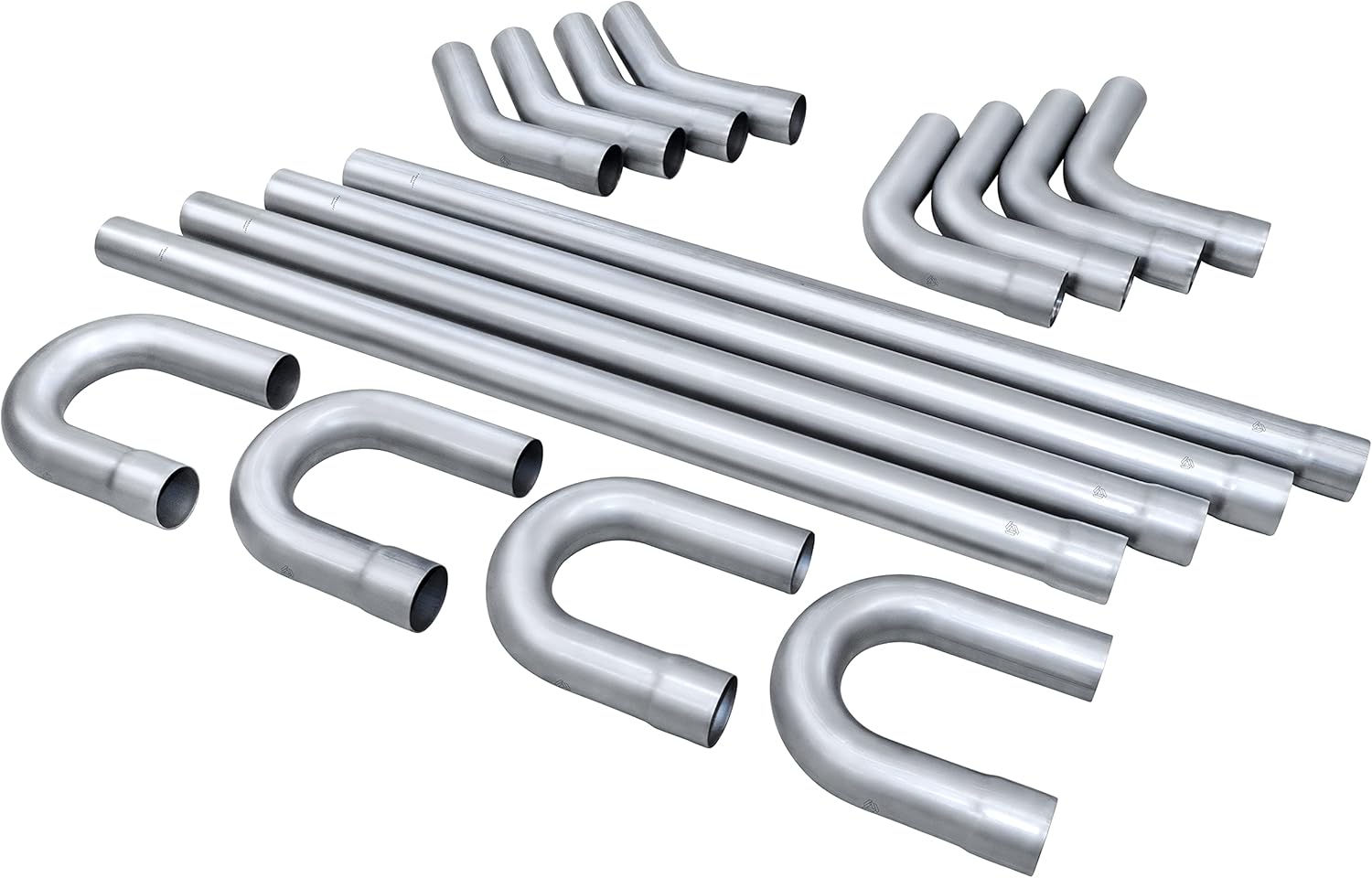 FORTLUFT Universal Sets (Custom Exhaust Tubing Kit 16 pcs Aluminized Steel Mandrel Bends, Straight Pipes & U-Bends, 2.50''/63.5mm)
