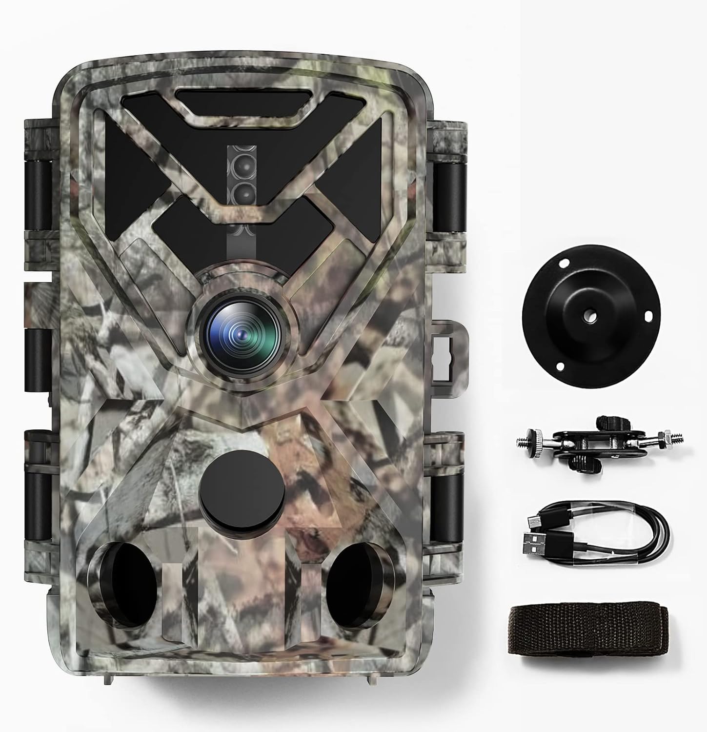 KOSVIN-HD2 Trail Camera,up to 2.7k 32MP Hunting Camera,IP66 Water Resistance,120° Video Angle with 40pcs No Glow LEDs Auto-Night Vision Game Camera,0.2s Trigger Time,3-Burst Images Capture Any Moment Pack of 2