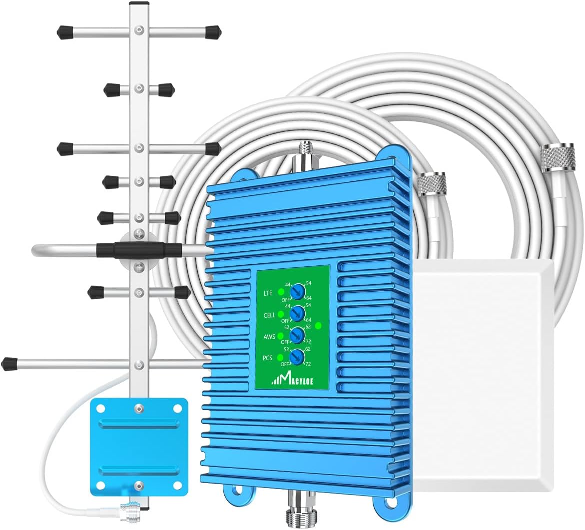 Home Cell Phone Booster for All U.S. Carriers Verizon, AT&T, T Mobile, US Cellular GSM 3G/4G/5G CDMA LTE 700/850/1700/1900/2100Mhz Cellular Signal Booster Home Enhances Data and Voice FCC Approved