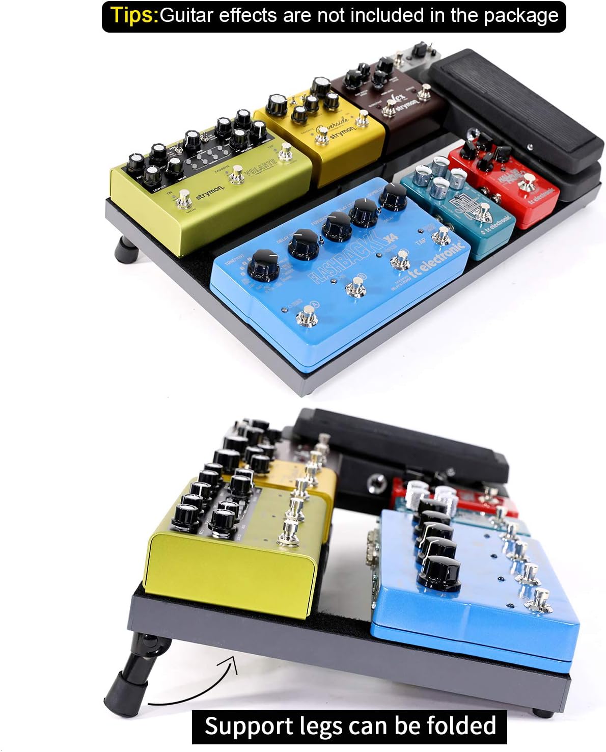 Ghost Fire Guitar Pedal Board Aluminum Alloy Super light Effect Pedalboard with Carry CASE (19.8''x11.5''SPL-04 PC)