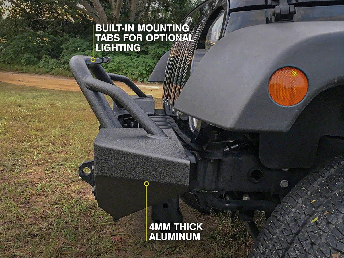 Barricade Alloy Series Aluminum Front Bumper Compatible with 07-18 Jeep Wrangler JK