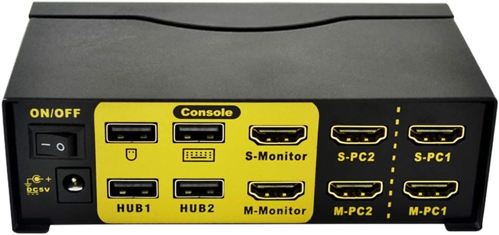 Kvm Switch Dual Monitor HDMI 2 Port,USB Kvm Switch with USB 2.0 Hub,4k@30Hz,for 2 Computers Share Dual Video Screen and Keyboard Mouse,Dual Display/Screen KVM Switch