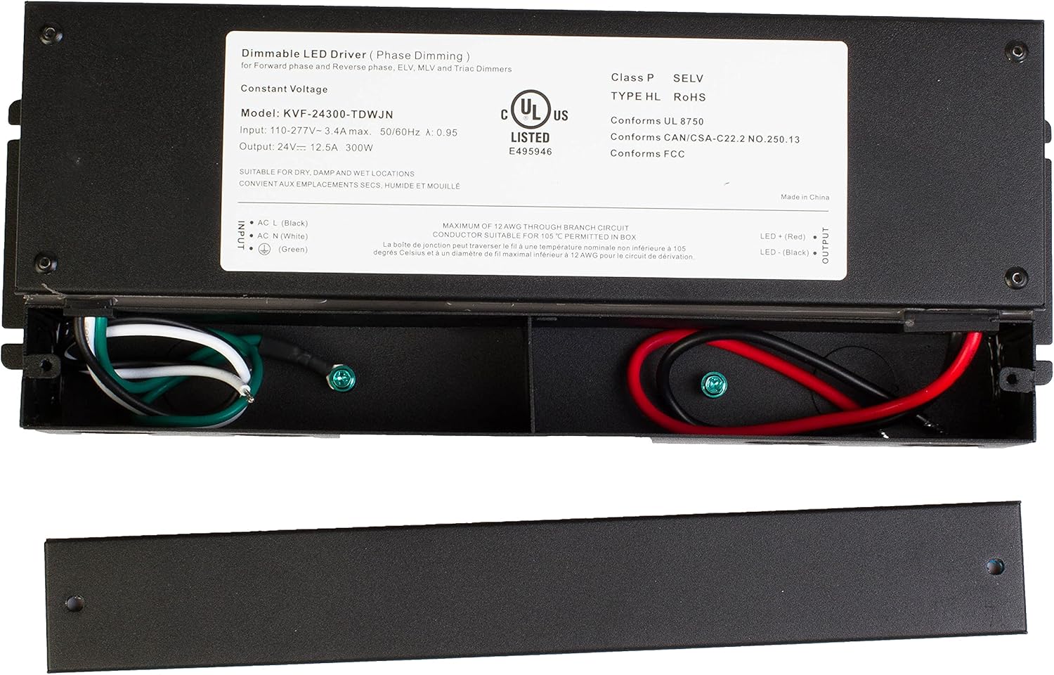 LEDupdates 24v UL Listed Class 2 60W Triac Dimmable Driver 100v-277v AC Input Transformer Constant Voltage Power Supply for LED Strip Light Control by AC Wall Dimmer (24v 60w) Pack of 2