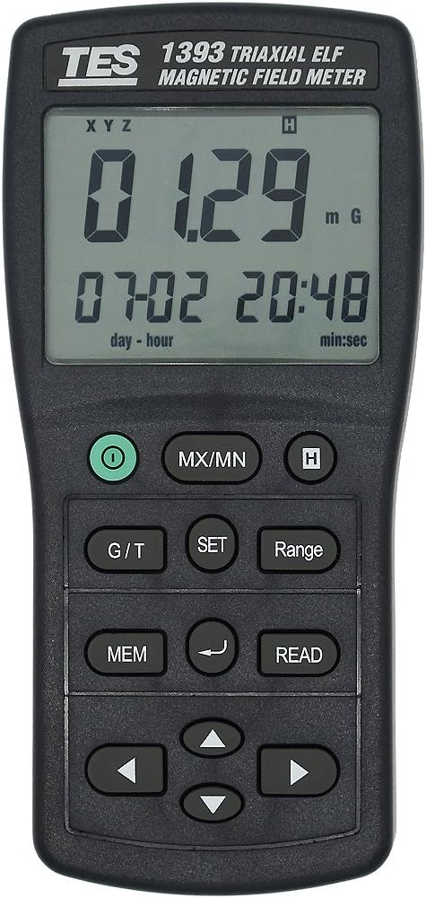TES 1393 ElectroMagnetic Field Tester/Magnetic field gauss Meter/Electromagnetic Radiation Detector (Low frequency 30Hz ~ 2KHz)
