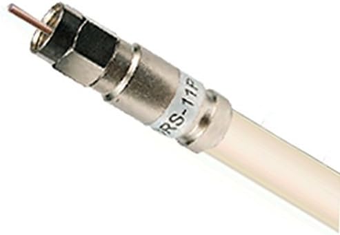 150ft White COMMSCOPE RG-11 COAXIAL Cable Made in USA Professional RG11 COAXIAL Cable 14AWG fire Retardant Commercial Grade with RG11 Compression Fittings Pack of 2