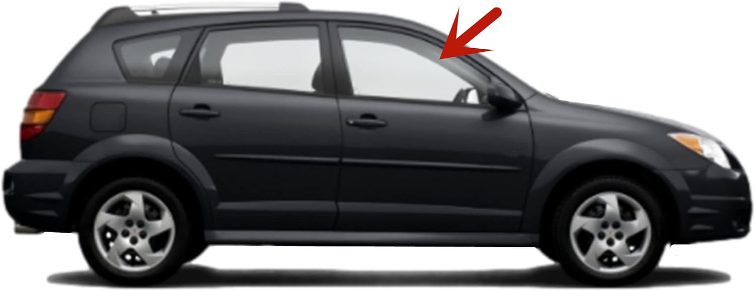 Passenger Right Side Front Door Window Door Glass Compatible with Toyota Matrix/Pontiac Vibe 2003-2008 Models Pack of 2