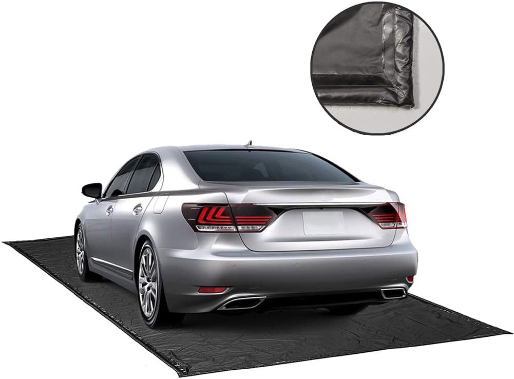 ChaoJin Garage Mats for Under Car, Containment Floor Mat (Black) for Snow & Mud & Rain(7ft 9in x 18ft)