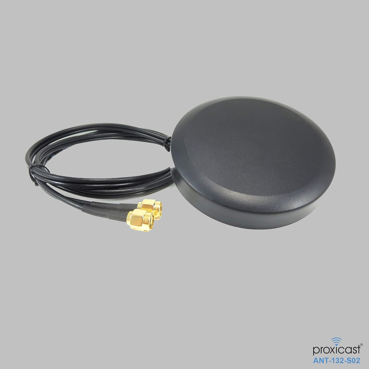 Proxicast Ultra Low Profile MIMO Dual Band WiFi Puck Antenna - 2.4/5.8 GHz 802.11 b/g/n/ac/ax - Through Hole Screw Mount - 3 ft Coax Lead w/RP-SMA Pack of 2