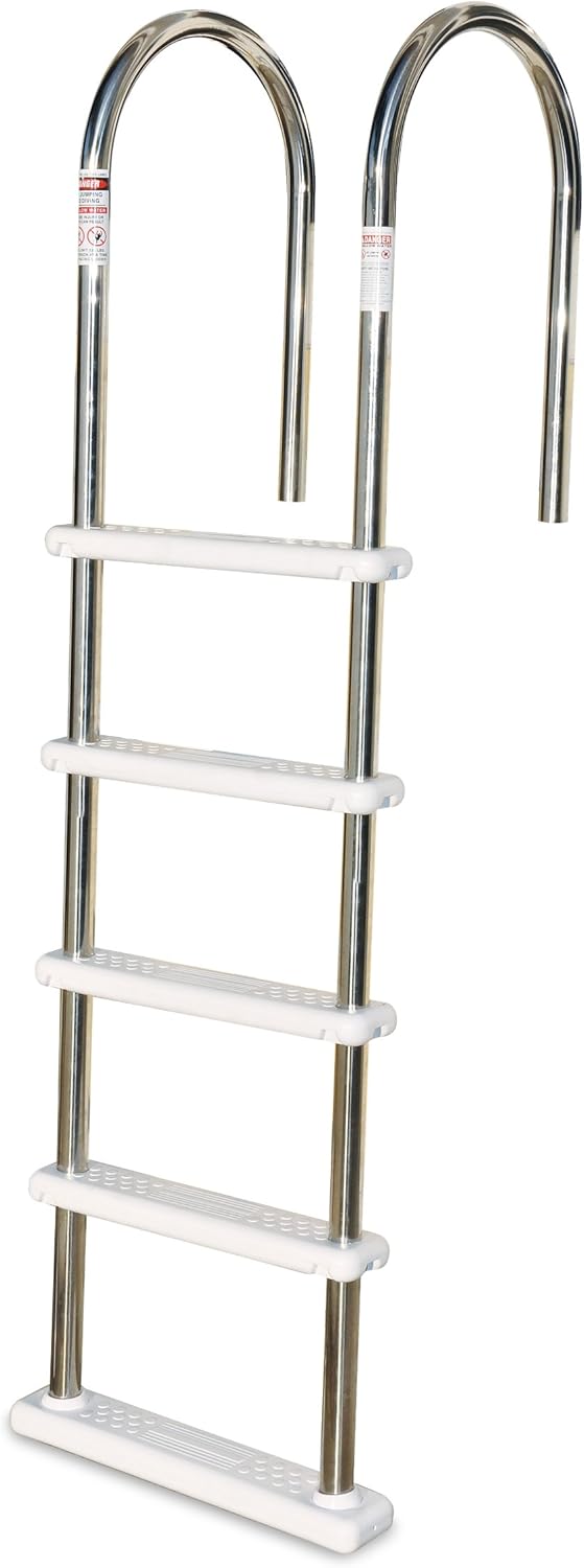 Swimline HYDROTOOLS Step & Ladder Entry Exit Systems with Handrails for Above Ground Pools & Spas | Adjustable for Pools Up to 54 Inch Height | Extra Large Non Slip Treads | Premium Resin Series