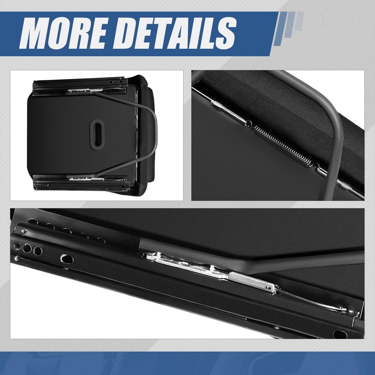 Universal Bucket Racing Seats, Come with Adjustable Sliders, Set of 2, Driver and Passenger Side, Black Fabric