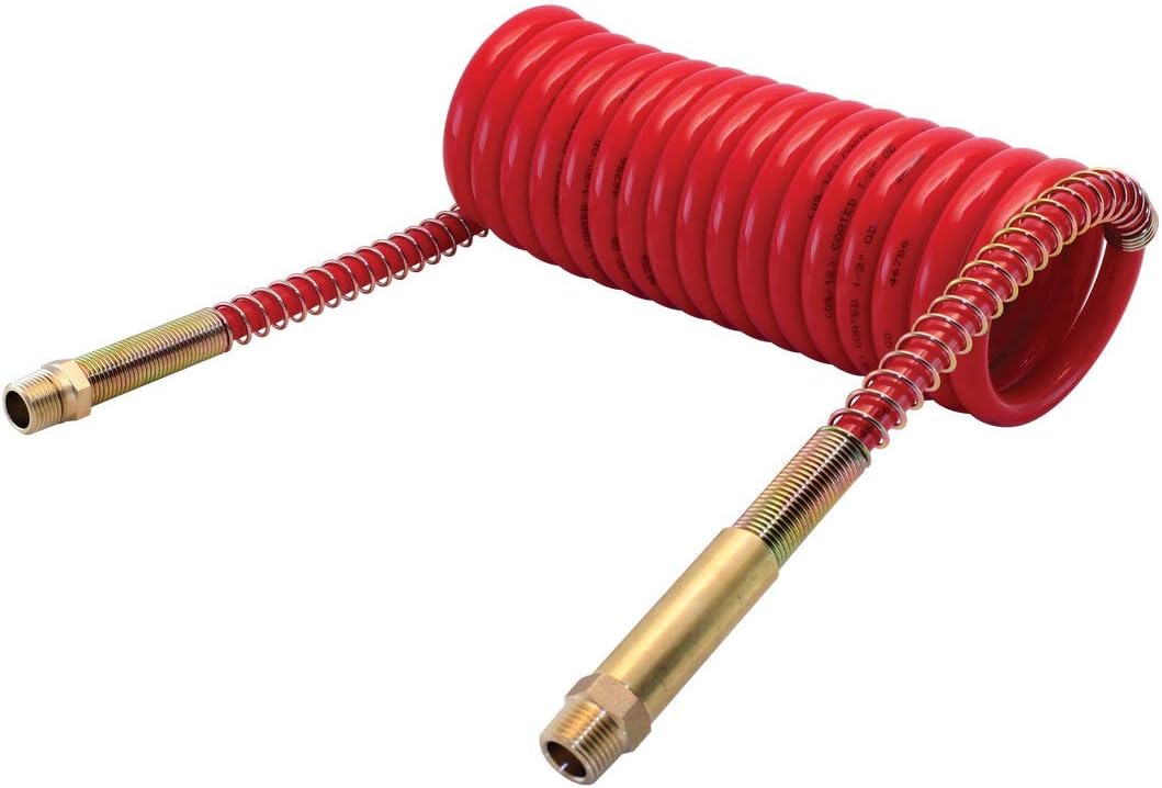 Tectran VORTECX 12' Blue Truck Air Brake Hose Coils | Extreme Cold Weather Rated | Brass Handles | 12