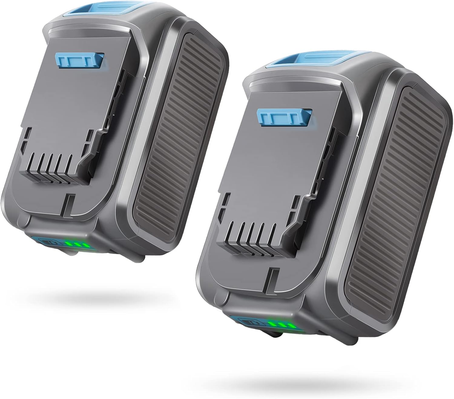 2 Pack 20v 6.0 Ah Lithium-ion Battery Replacement for Dewalt 20v Battery with 6.0 Ah High Capacity Compatible with Dewalt 20v Battery DCB206 DCB205 DCB204 DCB205-2 DCB200-2 DCB180 DCB200 (Grey) Pack of 2