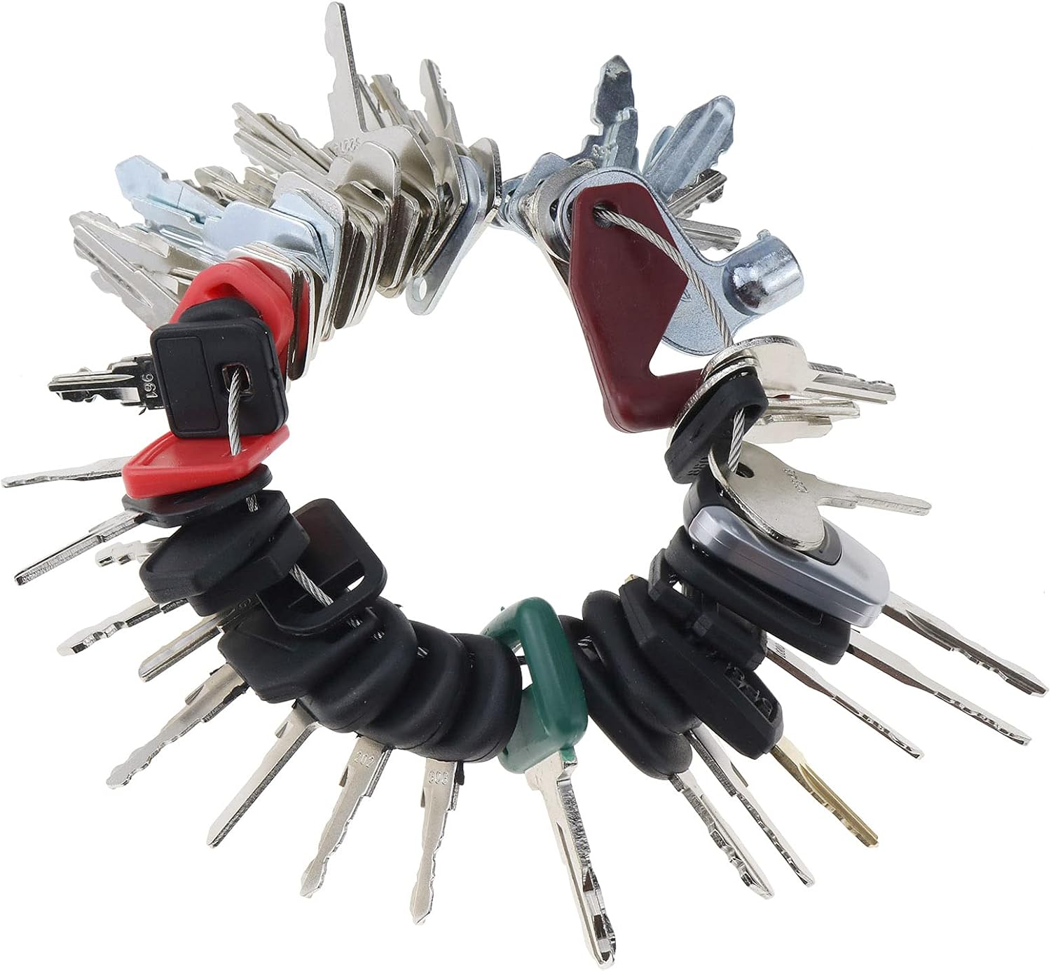 Solarhome 56 Equipment Keys Heavy Equipment Key Set for Bobcat CASE Caterpillar Genie GRADALL HYSTER JCB JLG Komatsu SANY MULTIQUIP KOBELCO New Holland KUBOTA Toyota Volvo & More Pack of 2