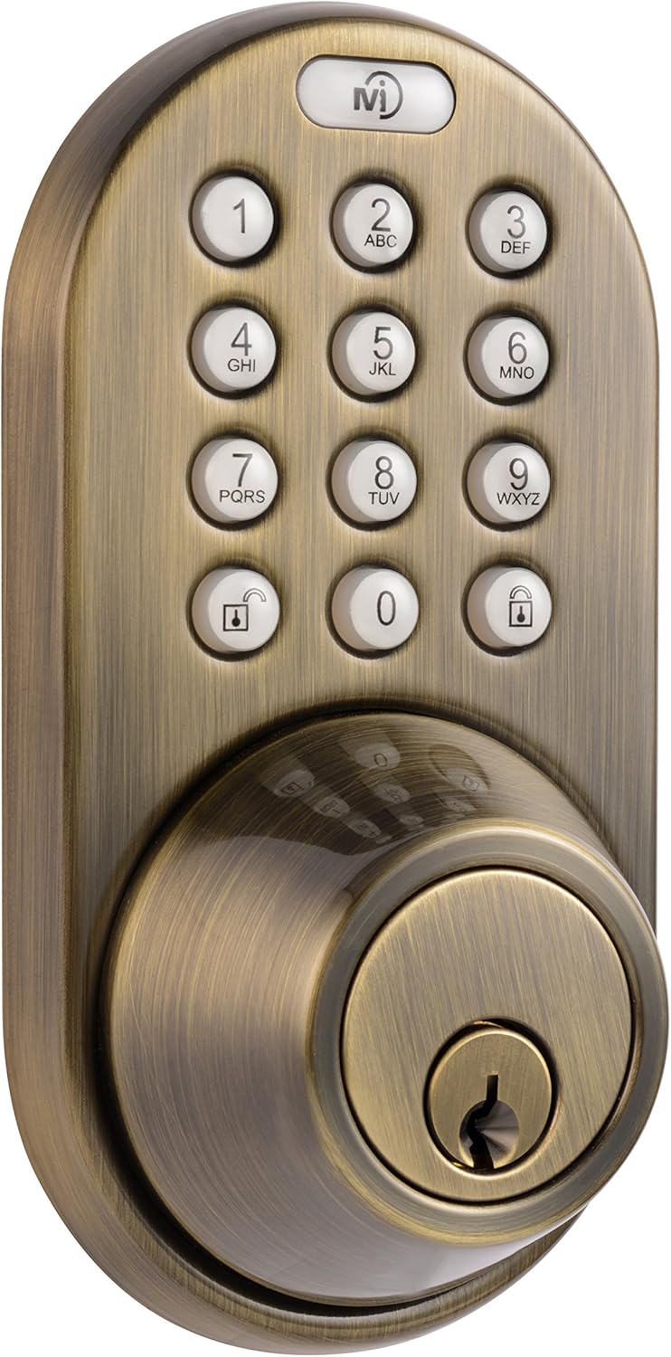 MiLocks DF-02SN Electronic Keyless Entry Touchpad Deadbolt Door Lock Pack of 2