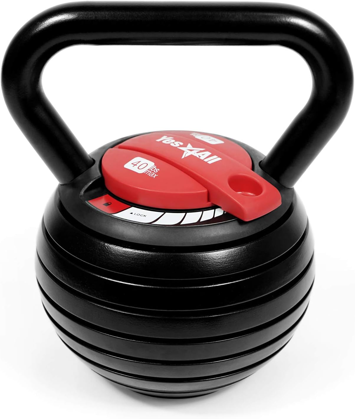 Yes4All Solid/Protective Rubber Base Cast Iron Kettlebell Weights – Great for Full Body Workout and Strength Training and 10-40lbs Adjustable Kettlebell Weights Set. Pack of 2