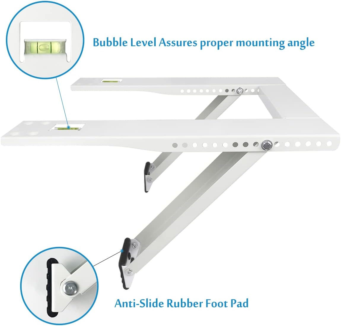Qualward Air Conditioner Bracket Window AC Support Brackets - Heavy Duty with 2 Arms, Up to 180 lbs for 12000 to 24000 BTU AC Units Pack of 2