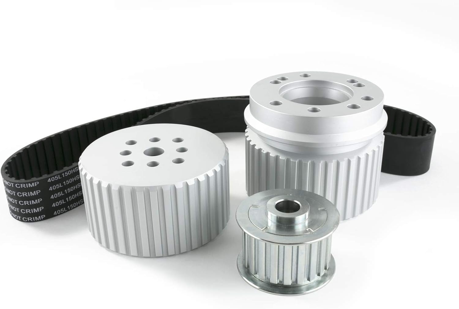 A-Team Performance - Long Water Pump Gilmer Style Pulley Kit - Compatible with Chevrolet SBC Small Block Chevy Black