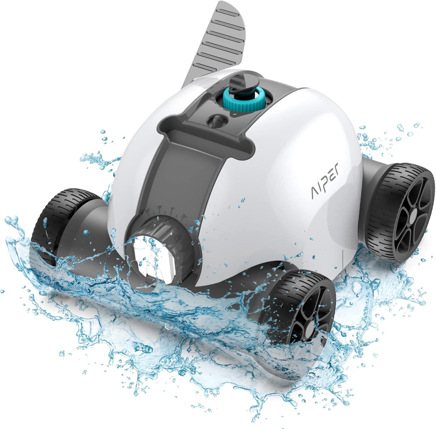 AIPER Cordless Robotic Pool Cleaner, Pool Vacuum with Upgraded Dual-Drive Motors, Self-Parking Technology, Up to 90 Mins Cleaning for Above/In-ground Pools with Flat Floor Up to 50 Ft- Seagull 1000