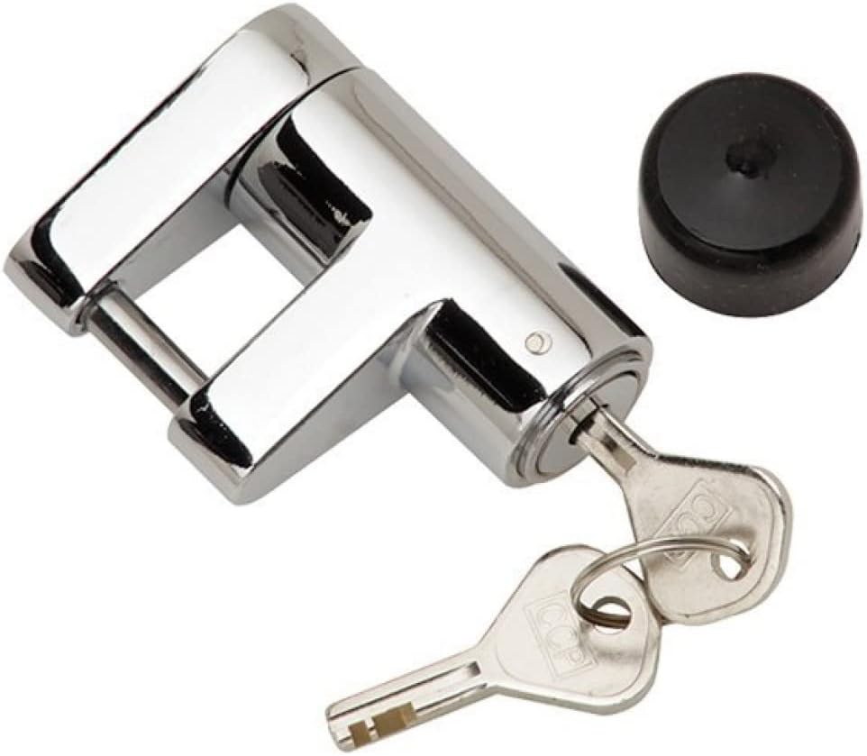 Draw-Tite Trailer Coupler Lock | Chrome | Strong Break Resistance Pack of 2