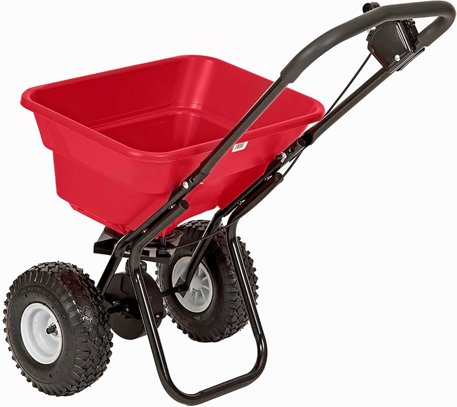 EarthWay 2050P Deluxe 80 LBS Heavy-Duty Walk Behind Commercial Broadcast Spreader with Pneumatic Tires, Even Spread, Built-in Side Spread Control and Pre-Assembled