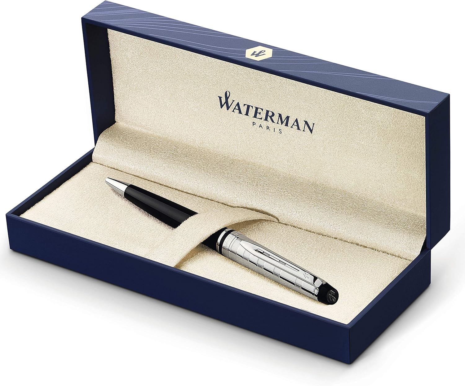 Waterman Expert Rollerball Pen, Gloss Black with 23k Gold Trim, Fine Point with Black Ink Cartridge, Gift Box Pack of 2