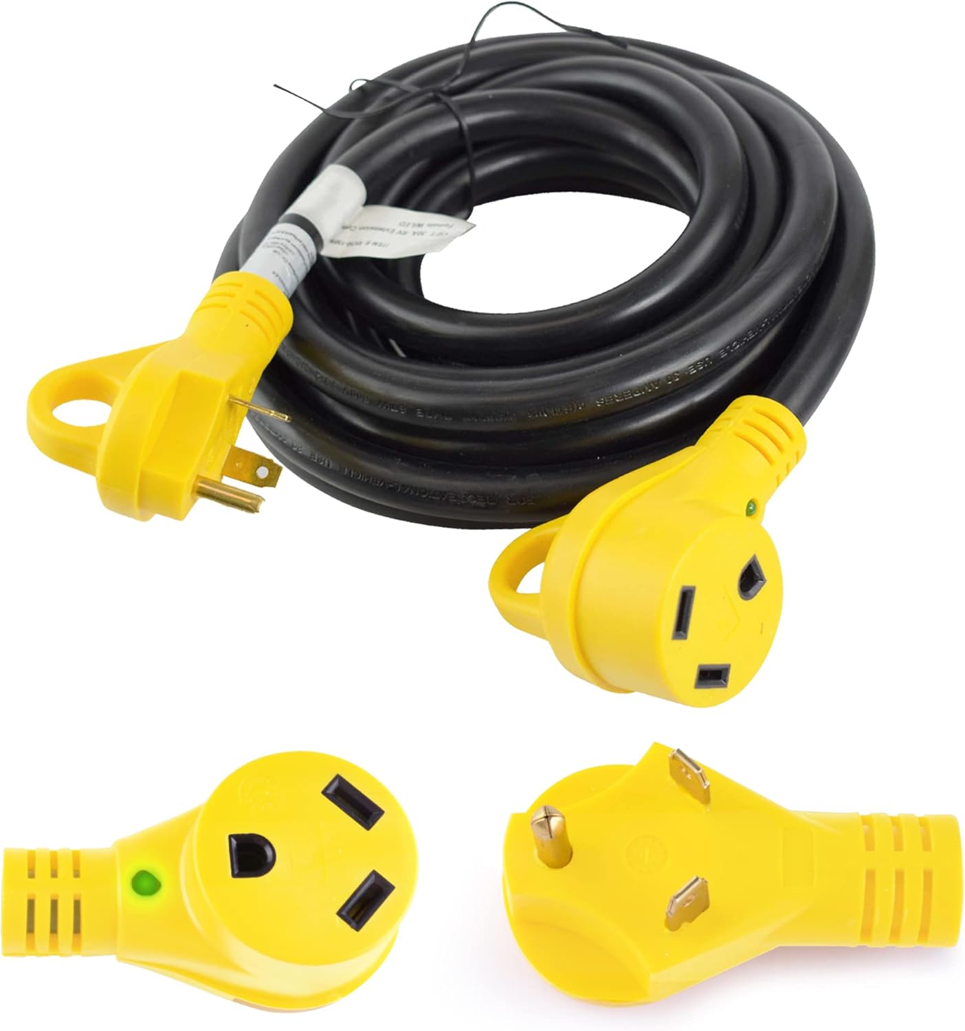 Leisure Cords 15 Ft 50 amp RV Power Extension Cord 50 Amp Male to 50 Amp Female Standard Plug (50 Amp - 15 Foot)