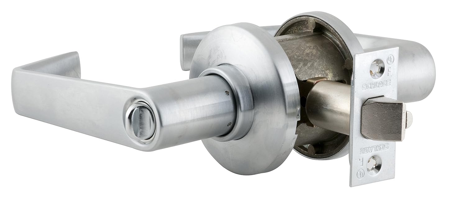 SCHLAGE - S10D SAT 626 16-203 10-001 S10D SAT 626 Series S Grade 2 Tubular Lock, Passage Function, Keyless, Saturn Design, Satin Chrome Finish