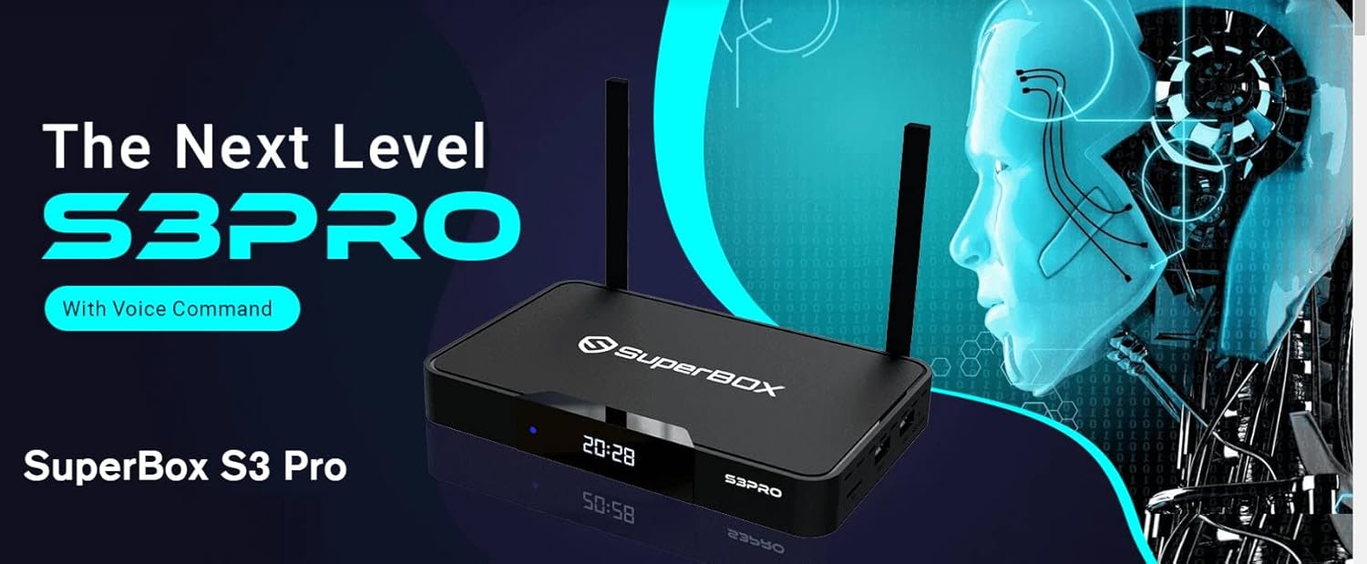 2022 Newest SuperBOX S3 Pro with New Voice Activated Remote and Powerful 2GB RAM+32GB