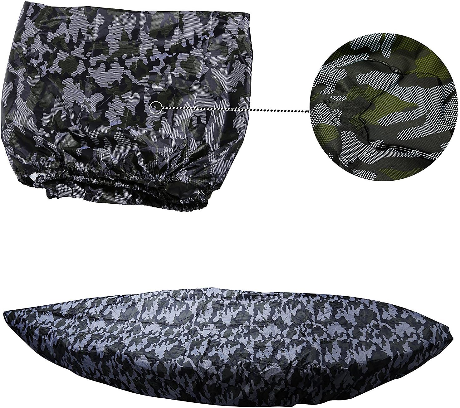 MAYMII 2.6m-6m/7.8-18ft,7 Sizes, 9 Color Durable Kayak Cover Canoe Cockpit Dust Cover, Waterproof UV Sunblock Shield Protector for Fishing Boat,Kayak,Canoe,Paddle Board Pack of 2