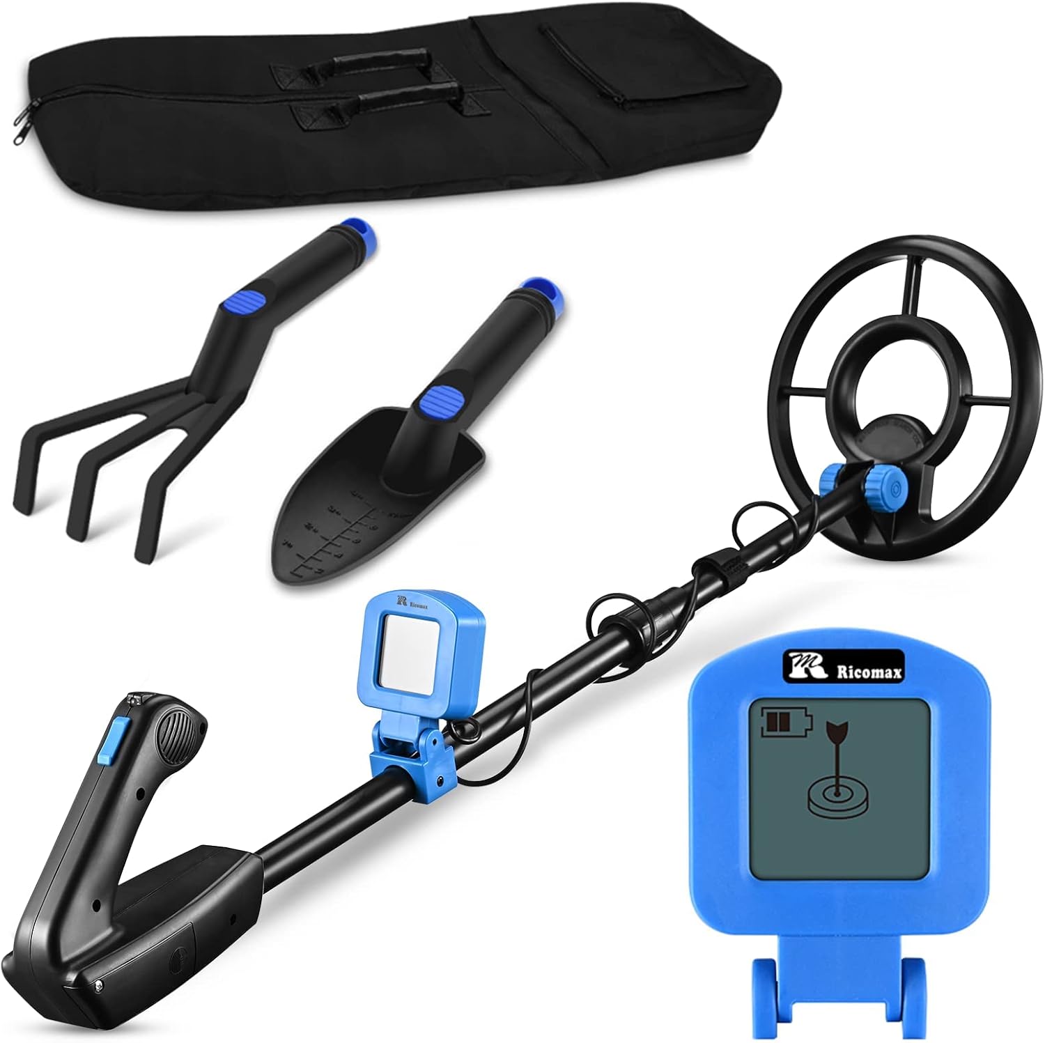Metal Detector for Kids - Kid Metal Detector Junior 7.4 Inch Waterproof Search Coil Junior Metal Detector LCD 24 Inch to 35 Inch Adjustable Stem Buzzer Vibration Sound 2 Pouds Lightweight Easy to Use Pack of 2