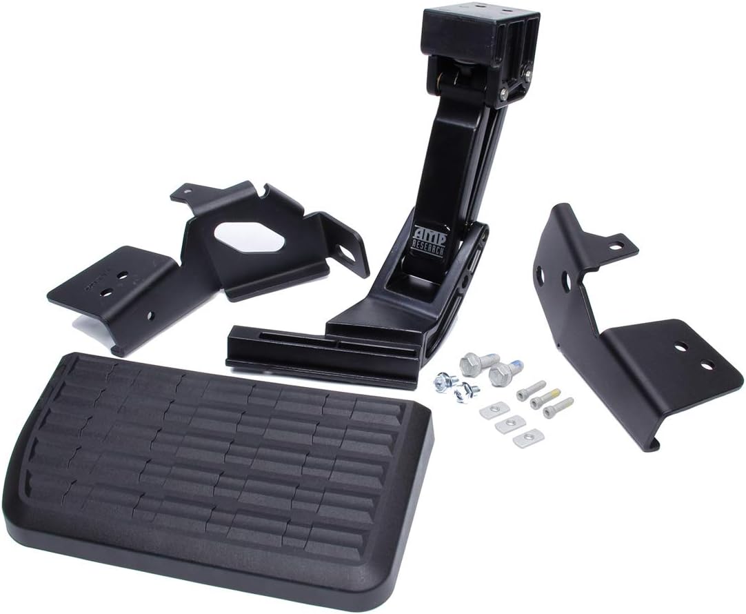 AMP Research 75313-01A BedStep Flip Down Bumper Step for 17-21 Ford F-250/350/450 (F450 will not work with the vibration dampner installed) , Black