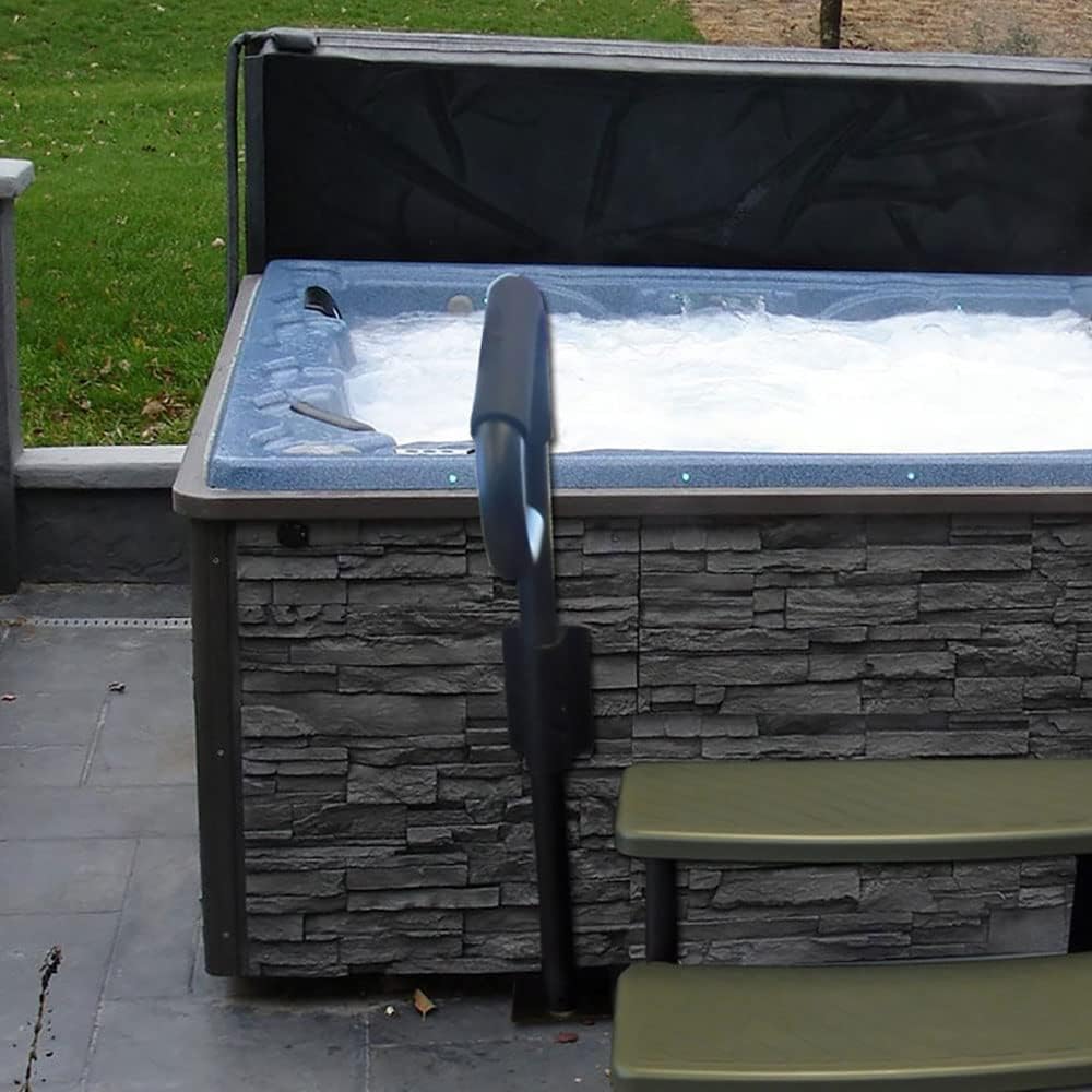 Puri Tech Hot Tub Spa Handrail with Undermount Base - Black