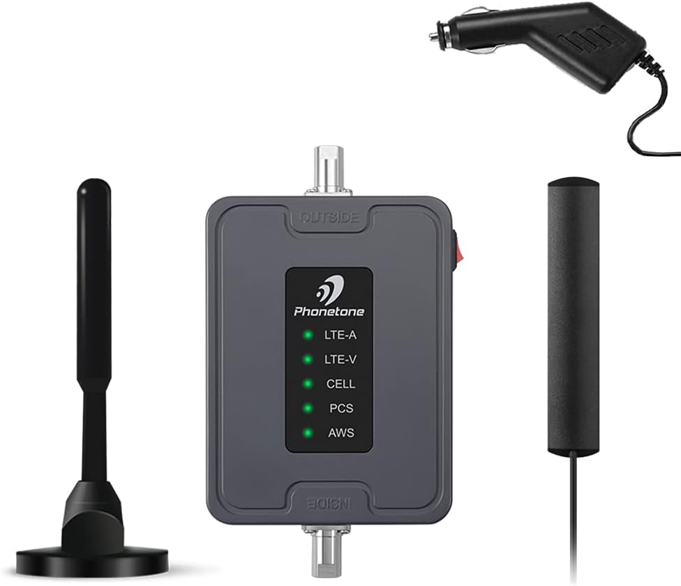 Cell Phone Signal Booster for Vehicle - Car, SUV, Truck or Van | Boosts 4G LTE & 5G Signals for All U.S. Carriers - Verizon, AT&T, T-Mobile, Sprint & More | Supports Multi Users