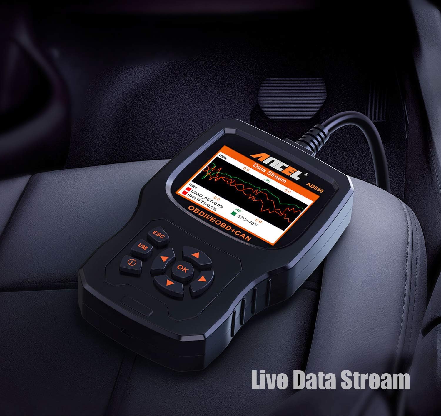 ANCEL AD530 Vehicle OBD2 Scanner Car Code Reader Diagnostic Scan Tool with Enhanced Code Definition and Upgraded Graphing Battery Status Pack of 2