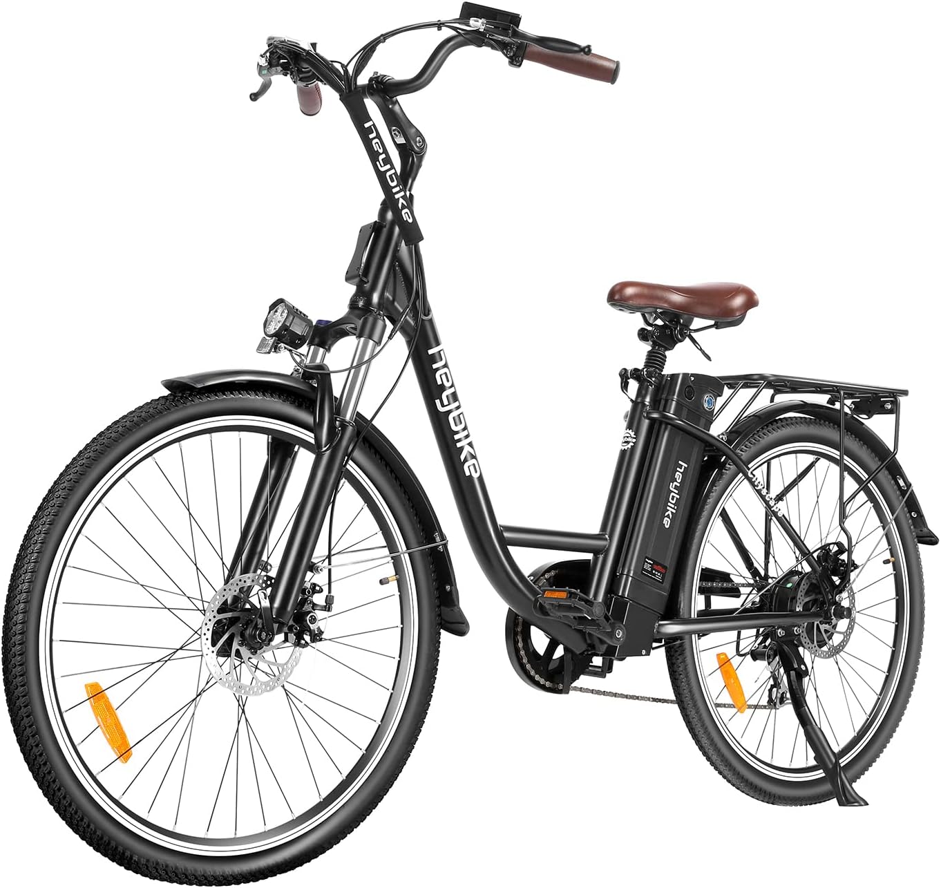 Heybike Cityscape Electric Bike 350W Electric City Cruiser Bicycle-Up to 40 Miles- Removable Battery, Shimano 7-Speed and Dual Shock Absorber, 26