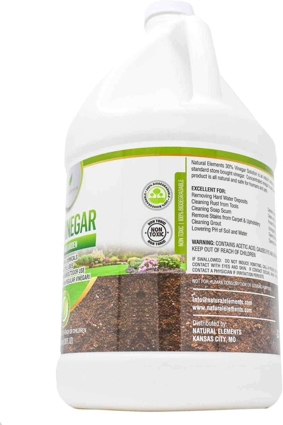 Natural Elements 30% Vinegar | (4) 1 Gallon Pack | Home and Garden Vinegar Pack of 2