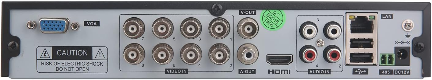 8CH 1080P 5-in-1 HD Analog Hybrid DVR&NVR Support 5MP IP Camera+1080P AHD/TVI/CVI Camera and 960H Analog Camera Standalone DVR CCTV Surveillance Security System Video Recorder (1TB HDD Preinstalled)