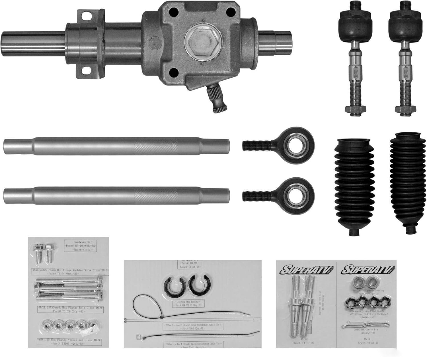 SuperATV Heavy-Duty RackBoss Rack and Pinion for 2013-2019 Polaris Ranger XP 900/2014-2019 Polaris Ranger XP 900 Crew - 65% Larger Housing | Internal Teflon Bushing | Easy Bolt-On Design
